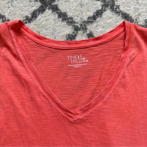 Time and Tru Coral/Pink V-Neck Tank Top Size XL - Picture 6 of 8